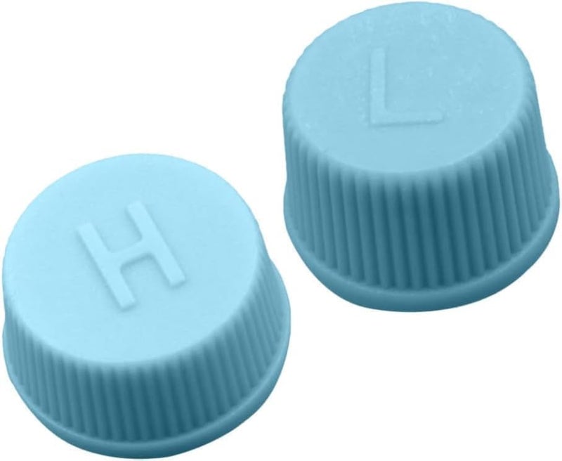 Weicoca 2 Pcs Blue Replacement High and Low Pressure Valve Caps -Leakproof R134a AC System Charging Port Caps or Car Air Conditioning- Auto Parts Easy to Use - Image 2
